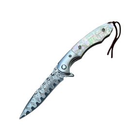 3.5" Ball Bearing Folding Knife w/ Drop Point Damascus Blade 3.5" Ball Bearing Folding Knife w/ Drop Point Damascus Blade