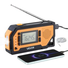 VEVOR Emergency Weather Radio, 2000mAh Battery, FM/AM/WB/NOAA Alert Solar Hand Crank Emergency Radio, with USB Charging Cable, SOS Alarm and Flashlig VEVOR Emergency Weather Radio, 2000mAh Battery, FM/AM/WB/NOAA Alert Solar Hand Crank Emergency Radio, with USB Charging Cable, SOS Alarm and Flashlig